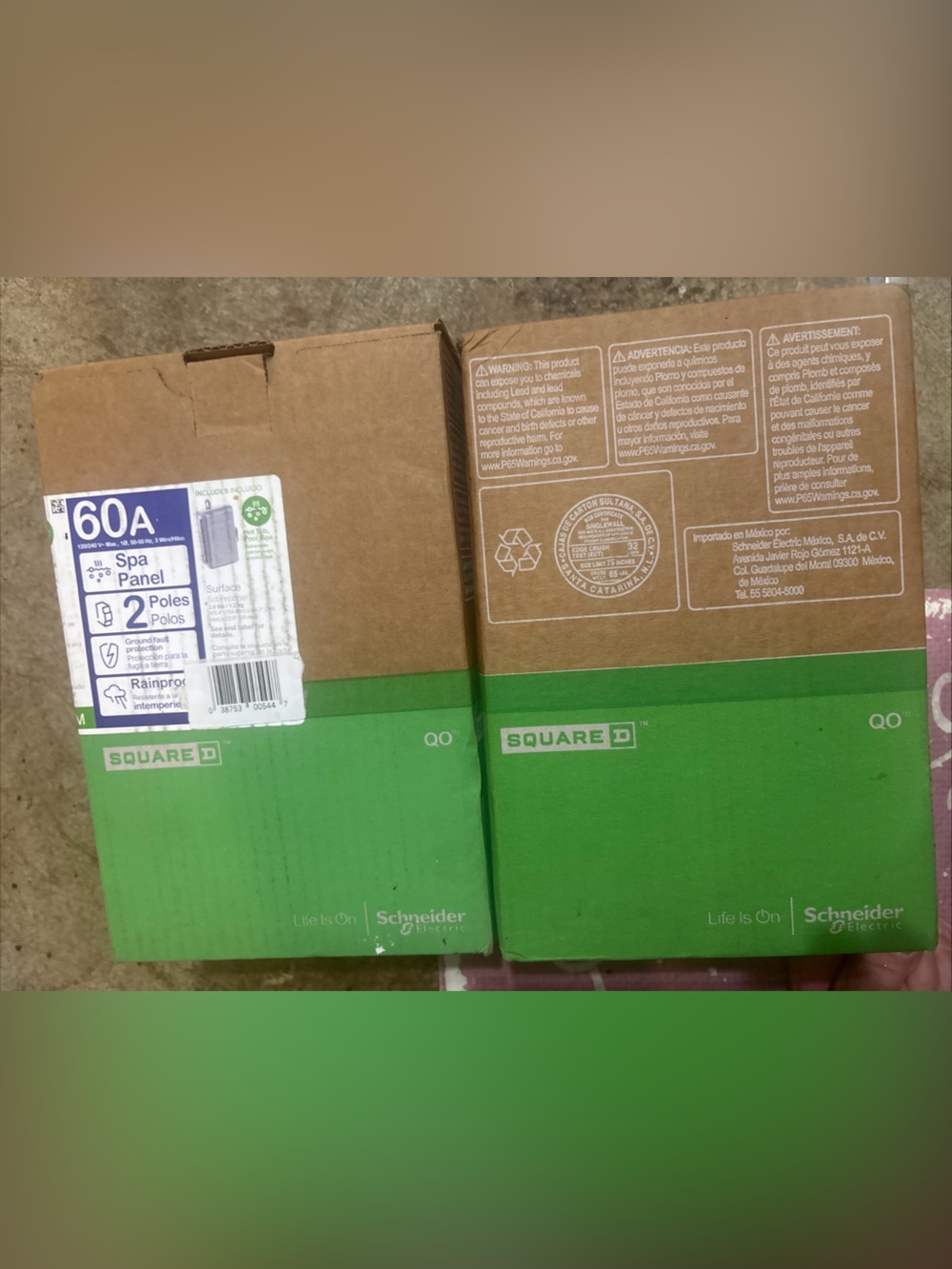 2 Snieder Electric Square D QOE260GFINM Main Lug Load Center Spa Panel 60A